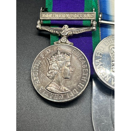 1 - Set of military mounted medals to include, Northern Ireland for campaign service(name and number sta... 