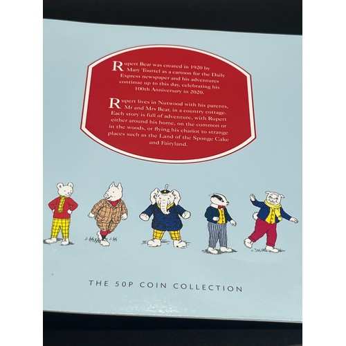 106 - Isle of Man Rupert Bear 50p five piece coin set 2020