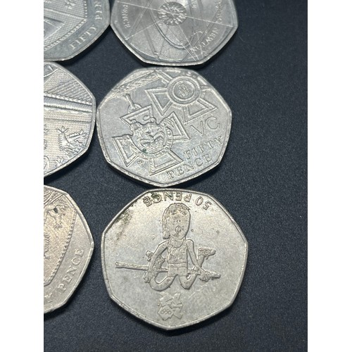 107 - Collection of 40 50 pence coins to include Benjamin Bunny, Tom Kitten, Squirrel Nutkin and Paddingto... 