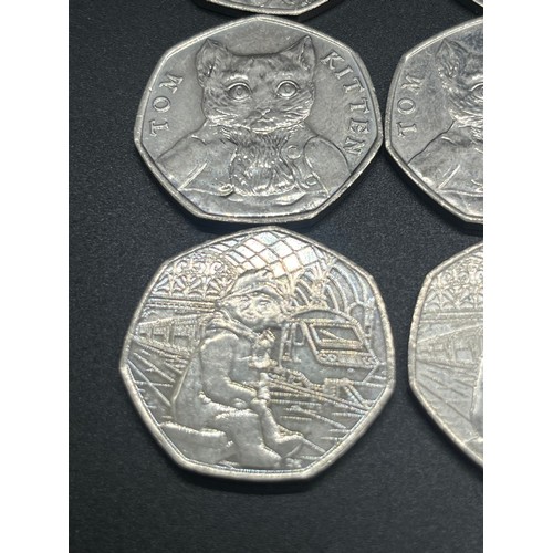 107 - Collection of 40 50 pence coins to include Benjamin Bunny, Tom Kitten, Squirrel Nutkin and Paddingto... 