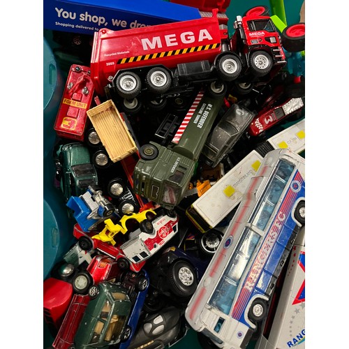 213 - Full Box of playworn cars to include matchbox etc