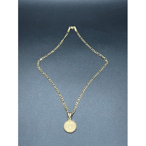 13 - 10k gold chain & religious pendant 4.12 grams