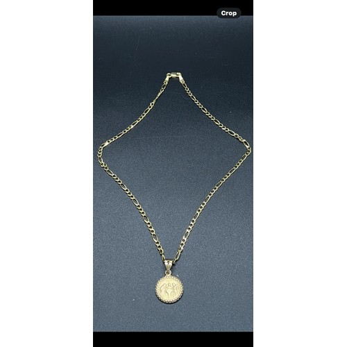 13 - 10k gold chain & religious pendant 4.12 grams