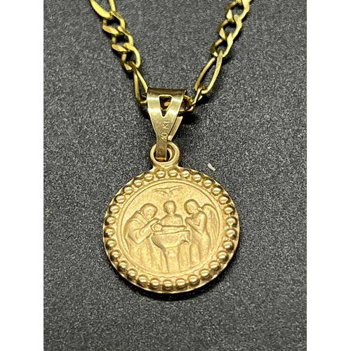 13 - 10k gold chain & religious pendant 4.12 grams