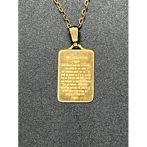 14 - 9ct gold chain & religious pendant 1.6 grams