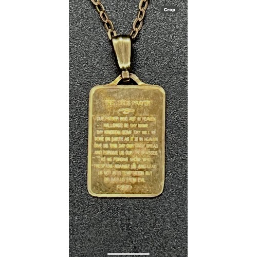 14 - 9ct gold chain & religious pendant 1.6 grams