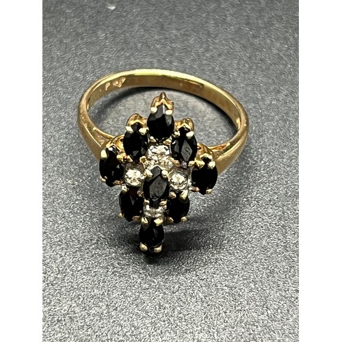 17 - Antique 14ct diamond & sapphire ladies ring