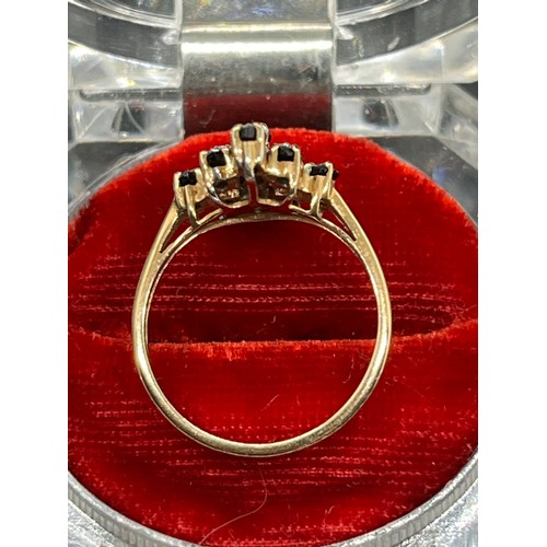 17 - Antique 14ct diamond & sapphire ladies ring