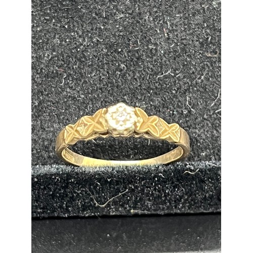 23 - 9ct gold & diamond ladies ring