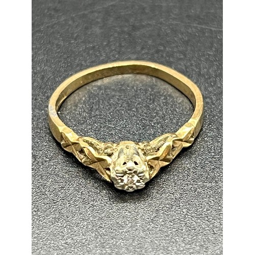 23 - 9ct gold & diamond ladies ring