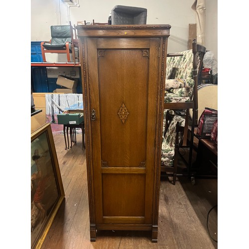 111 - Antique oak slimline wardrobe/cabinet.  70