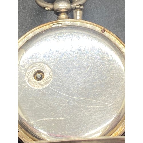 116 - Antique John Forrest silver hallmarked pocket watch (working) with silver hallmarked albert chain an... 