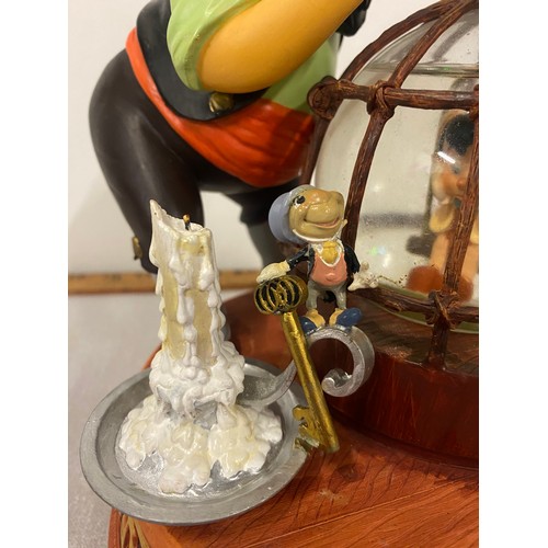 95 - Large Disney store Pinocchio & Stromboli snow globe. 8.5