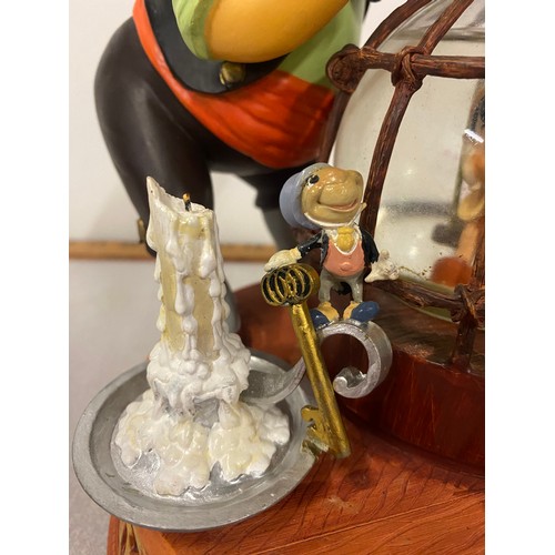 95 - Large Disney store Pinocchio & Stromboli snow globe. 8.5