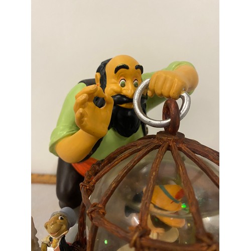 95 - Large Disney store Pinocchio & Stromboli snow globe. 8.5