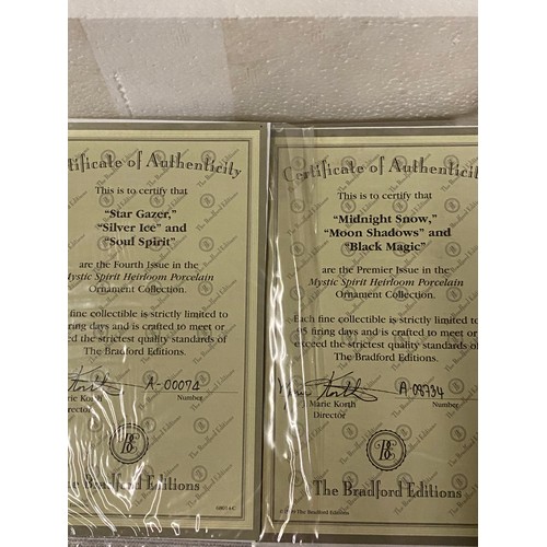 426 - 4 New The Bradford Edition 'Majestic Spirit' Heirloom porcelain ornament collection with certificate... 