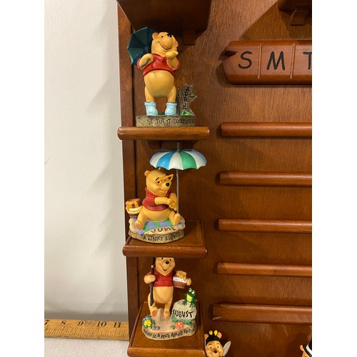 65 - New Danbury Mint Winnie the Pooh perpetual calendar figurines & display unit 16