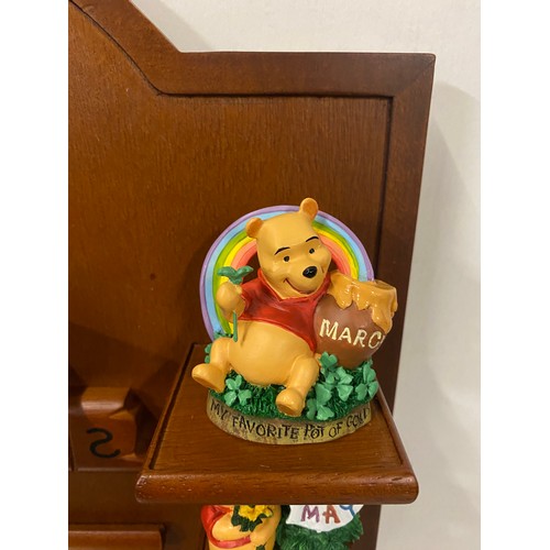 65 - New Danbury Mint Winnie the Pooh perpetual calendar figurines & display unit 16