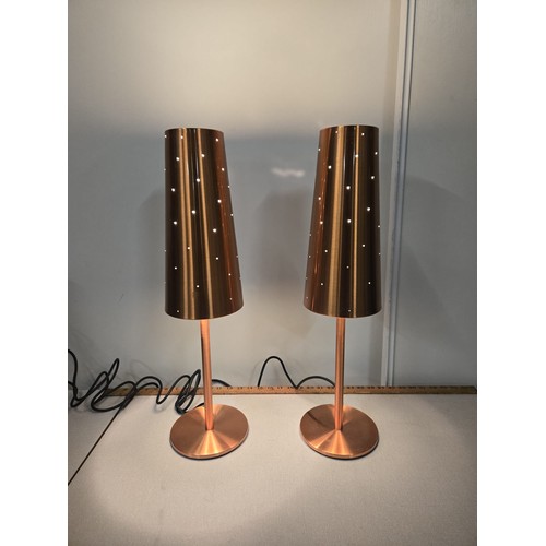 200 - Pair of Ikea copper Tallvik lamps designed by Anne Nilsson.  24