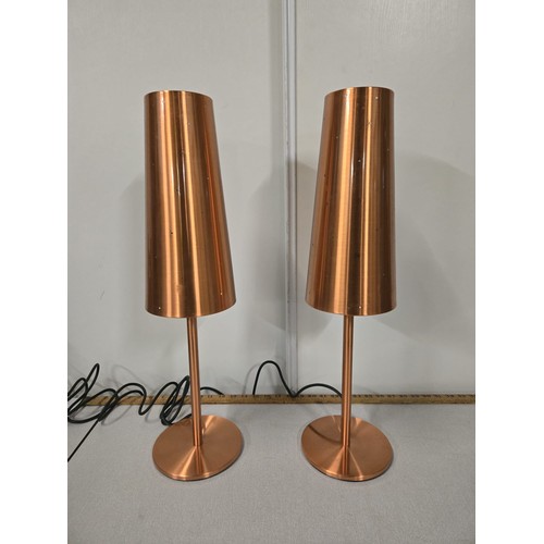 200 - Pair of Ikea copper Tallvik lamps designed by Anne Nilsson.  24