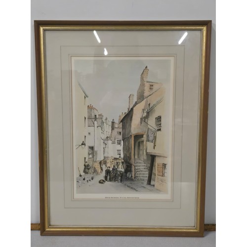 202 - Framed print 'High School Wynd Edinburgh' by Swarbreck. 18