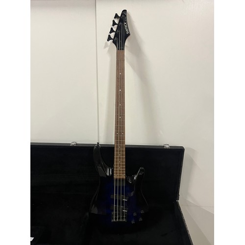 163 - Vintage Samick artist series bass guitar in pearl blue circa 1995, comes with fitted hard case great... 