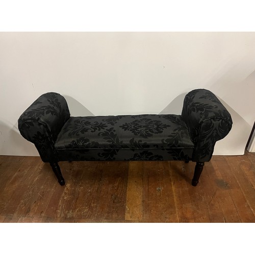 254 - Black upholstered mini chaise lounge 39