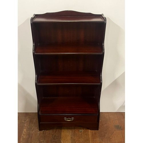 165 - 3 tier mahogany bookcase with drawer 42