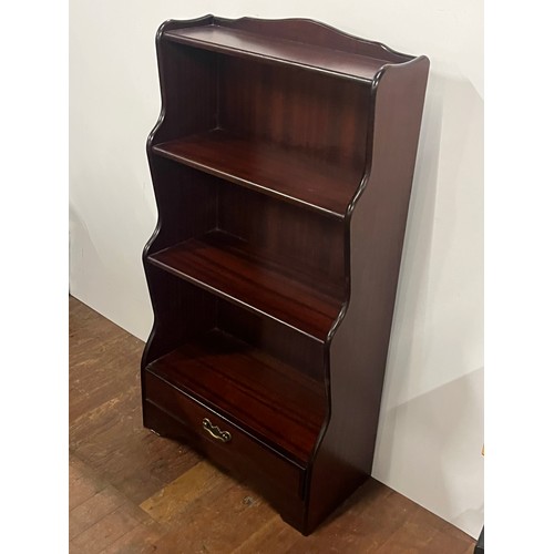 165 - 3 tier mahogany bookcase with drawer 42