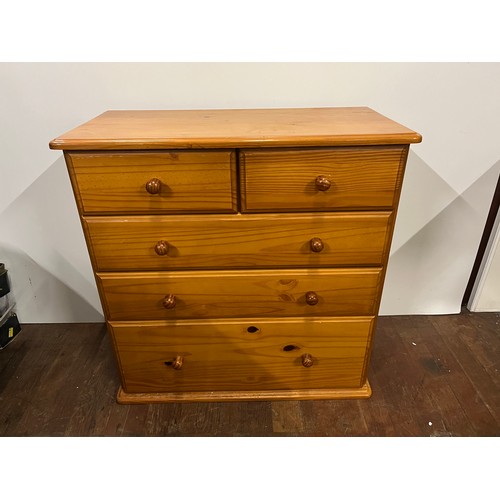 226 - 2 over 3 pine chest of drawers