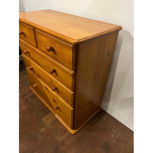 226 - 2 over 3 pine chest of drawers