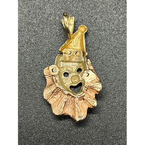 177 - 14kt gold clown pendant 2 grams