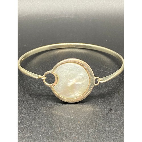 142 - Kit Heath sterling silver and mother of pearl hallmarked bangle.