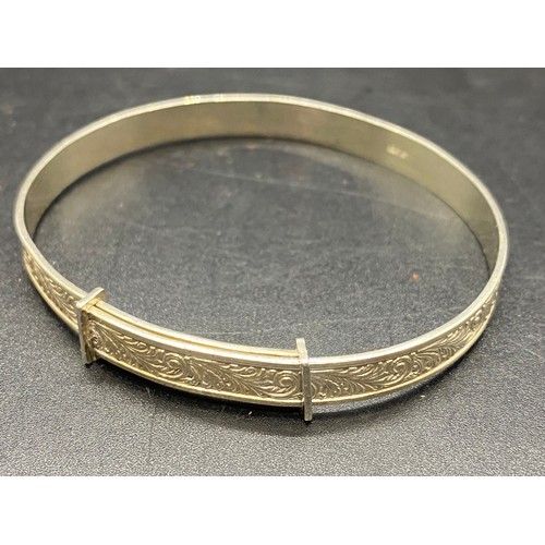 145 - 2 x sterling silver ladies expanding bangles.