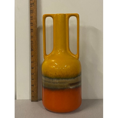 195 - Mid Century yellow and orange West German vase. 15