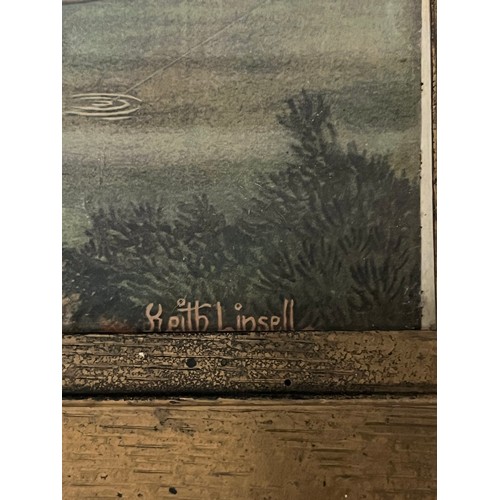 32 - A pair of antique framed prints of fish by keith linsell