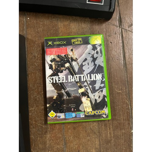 196 - Rare Xbox Steel Battalion controller unit with two Steel Battalion games.