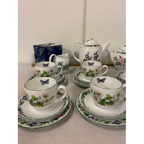 99 - 28 Piece Royal Worcester 'Herbs' tea/coffee set to include Tea pot, Coffee pot, 8 cups, 8 saucers, 8... 