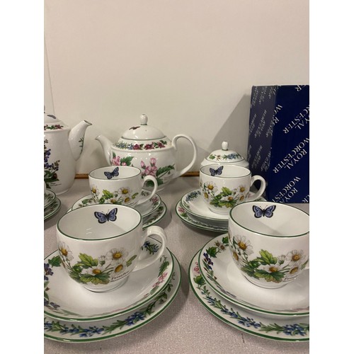 99 - 28 Piece Royal Worcester 'Herbs' tea/coffee set to include Tea pot, Coffee pot, 8 cups, 8 saucers, 8... 