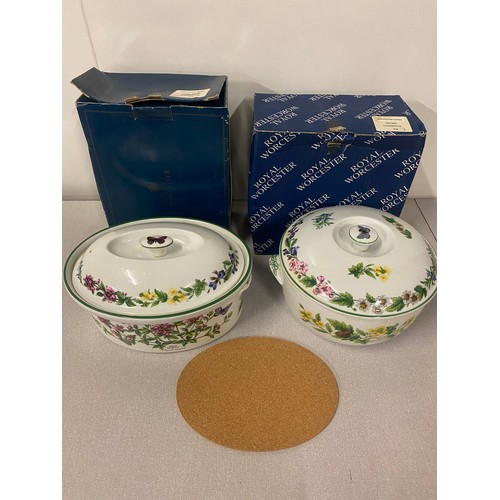 278 - 2 Boxed Royal Worcester 'Herbs' lidded casserole dishes.