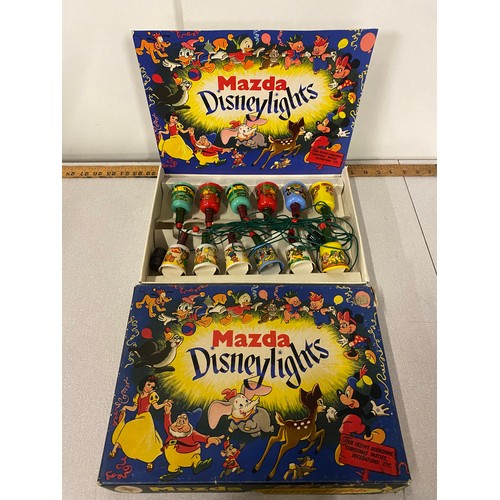 290 - Vintage Disney Mazda Christmas/party lights with original box.