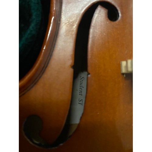 67 - Stentor St violin with 2 bows and original case.