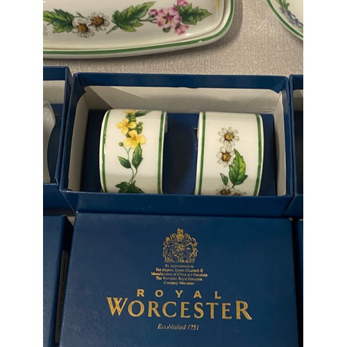 197 - Royal Worcester 'Herbs' 8 place settings to include 8 dinner plates, 8 bowls, 8 napkin rings along w... 