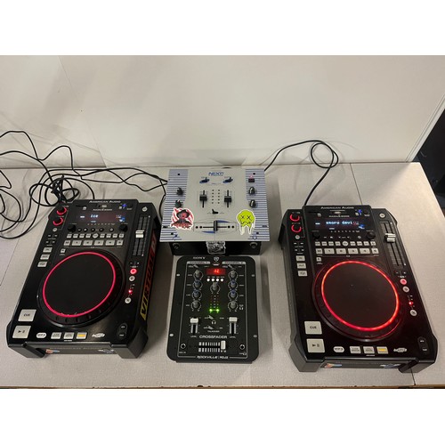 250A - American audio DJ decks along with crossfade & mixer