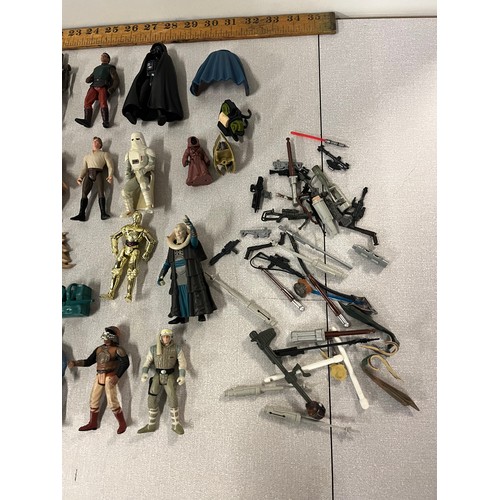 37 - Large collection of Star Wars figures & weapons from 1990s to include Darth Vader & Chewbacca etc.