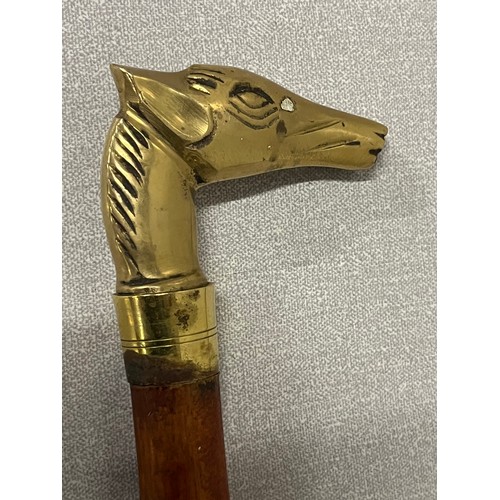 91 - brass top walking stick