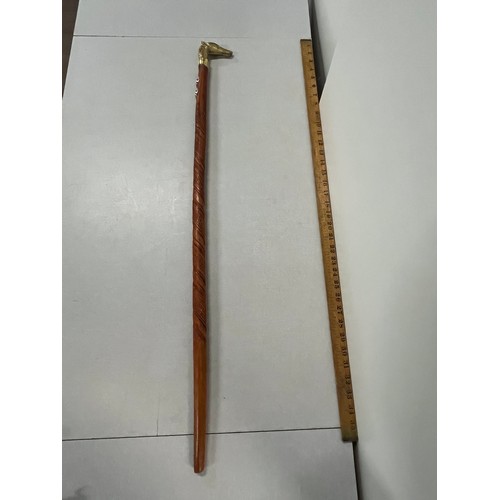 91 - brass top walking stick