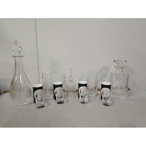 77 - Selection of glass and crystal to include Edinburgh and country images whiskey glasses and decanters... 