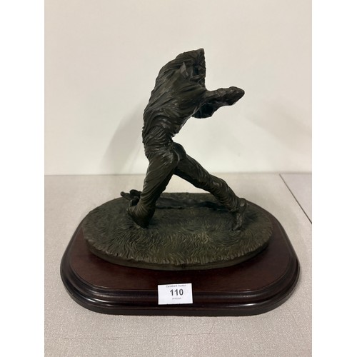 110 - Genesis fine art bronzed swinging golfer figure 23cm high signed B A ormond