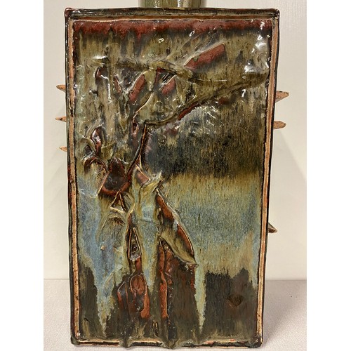 108 - Large mid century glazed studio pottery vase possibly by Shoji Hamada Japan.  (slight damage to base... 